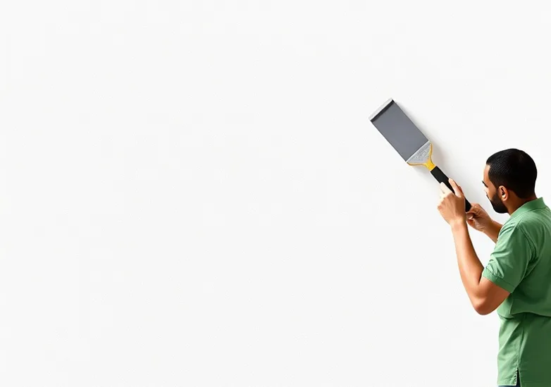 Application d'un enduit décoratif à la lisseuse sur un mur